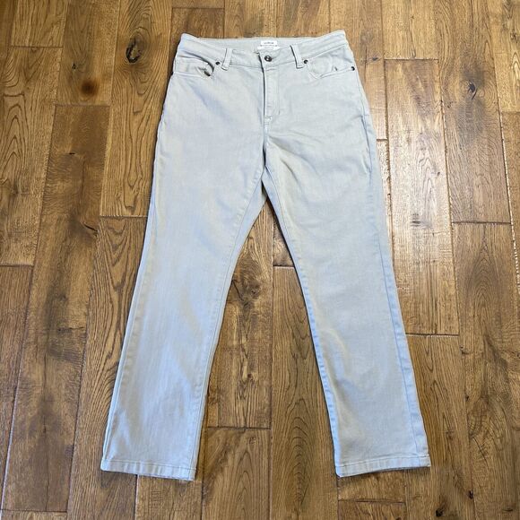 L.L. Bean Denim - LL Bean Classic Fit Straight Leg Stretch Denim Pants Light Green Womens Size 6